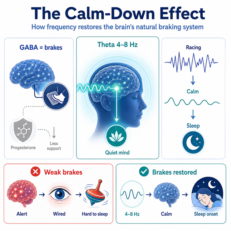 4. The GABA Connection — How 7.83 Hz Restores the Braking System Your Brain Lost When Progesterone Disappeared