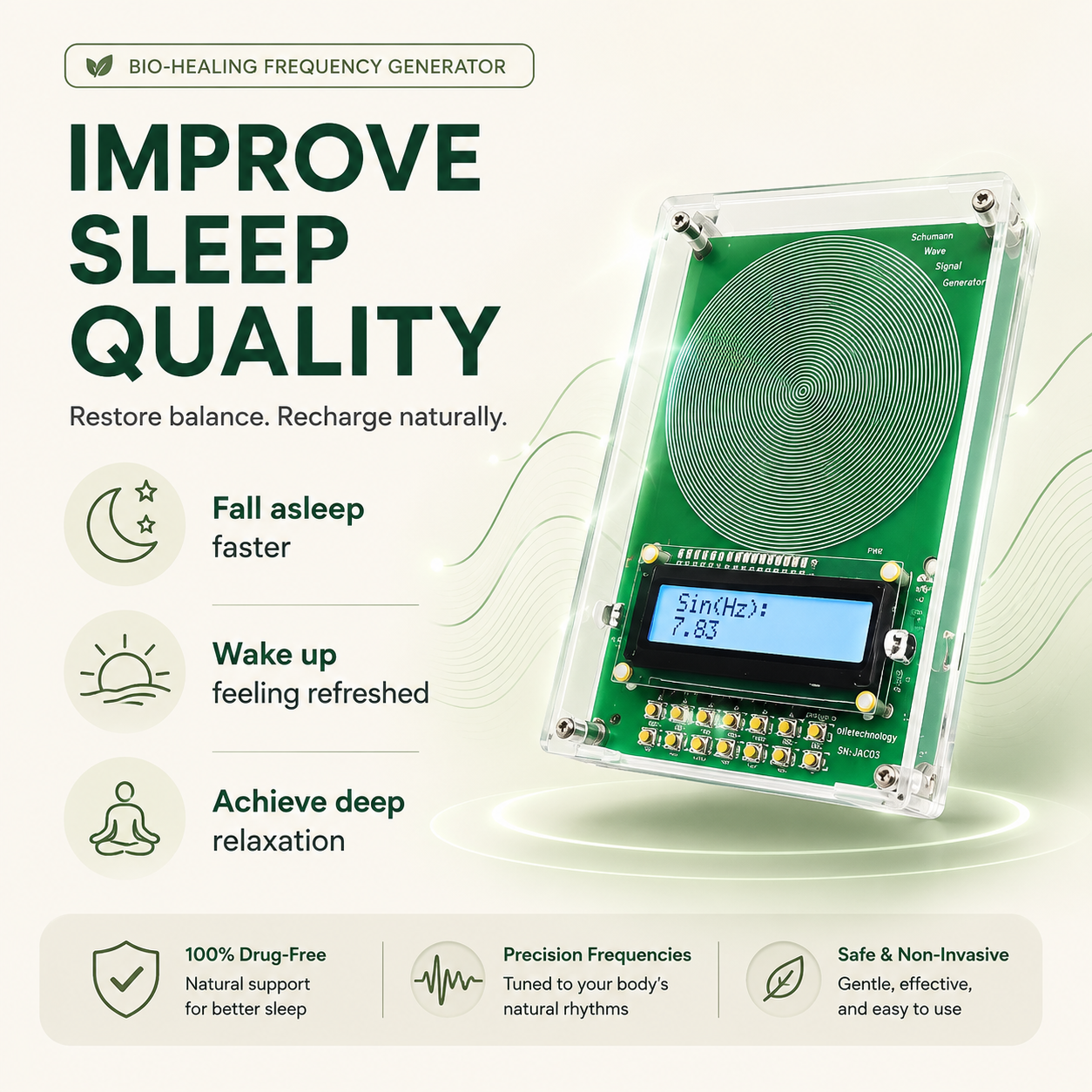 Ornelva™ Bio-Healing Frequency Generator - Complete Sleep System